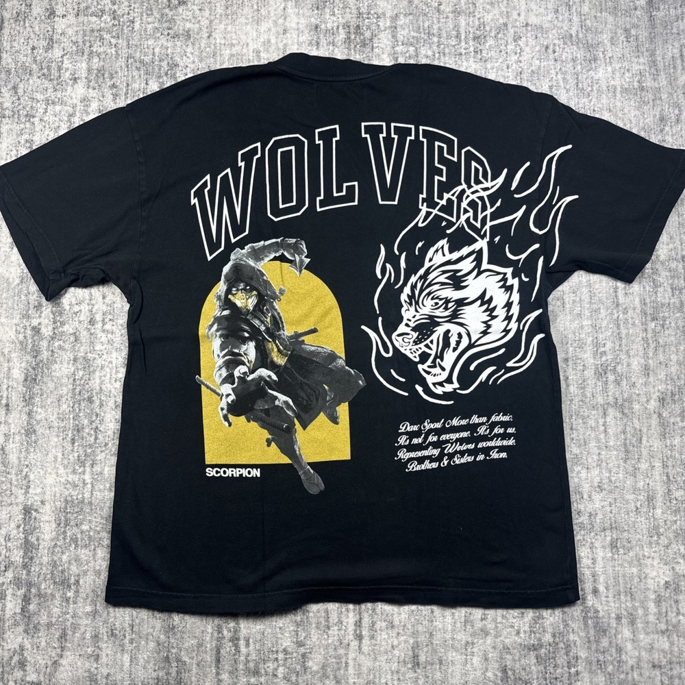 Mortal Kombat X Darc Sport Wolves Club T Shirt Black Men's XL